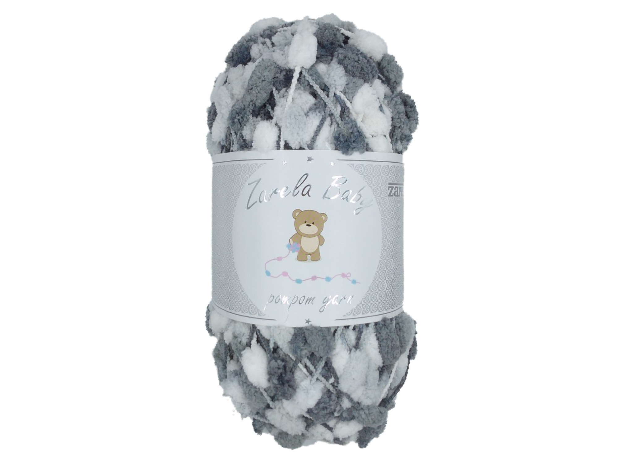 Zarela Baby Pom Pom Yarn 200g 04 Liquorice Mix